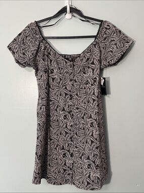 Volcom Small Dress Be My Frond Mini Dress in Black and White NWT